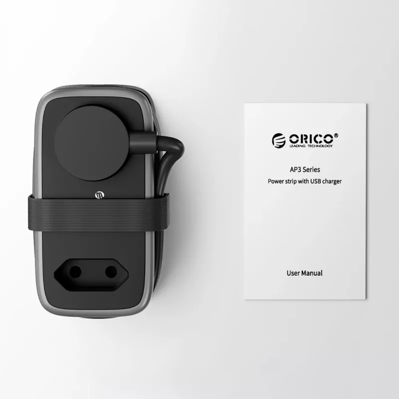 ORICO APP 15.5W 5-in-1 virtalista 2x AC, 2x USB-A, 1x USB-C - musta
