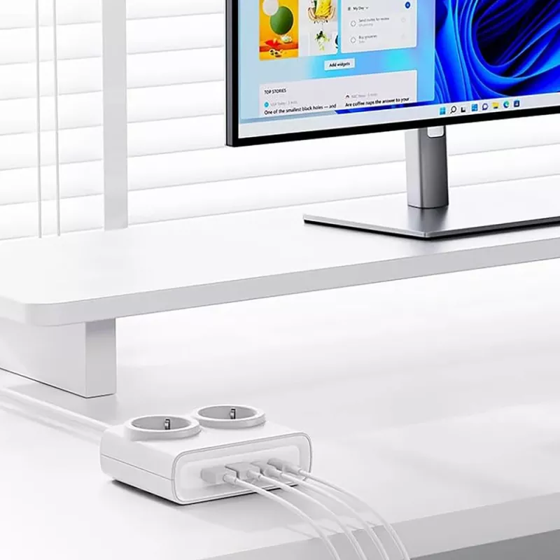 ORICO PDC25 virtalista 25W 6-in-1 2x AC + 2x USB-A + 2x USB-C - valkoinen