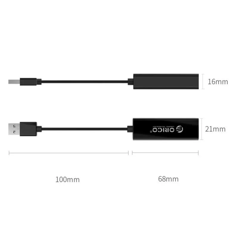 ORICO UTJ-U3 USB 3.0 - Gigabit Ethernet -verkkosovitin, musta