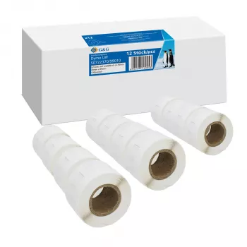 G&G Labels 12 x 130 kpl DYMO 99010 / S0722370 - 28mm x 89mm valkoiset suoratermotarrat