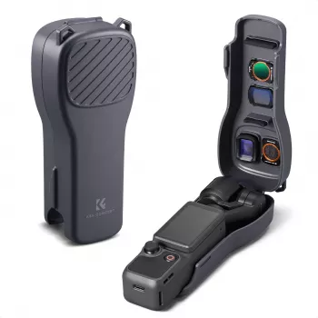 KF kova PC-suojakotelo DJI Osmo Pocket 3/4 kantohihnalla - musta