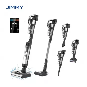 JIMMY PW11 Pro Max-B akku-pölynimuri ja lattianpesuri, 460 W, 21,6 V, 40-80 min käyttöaika, musta/hopea
