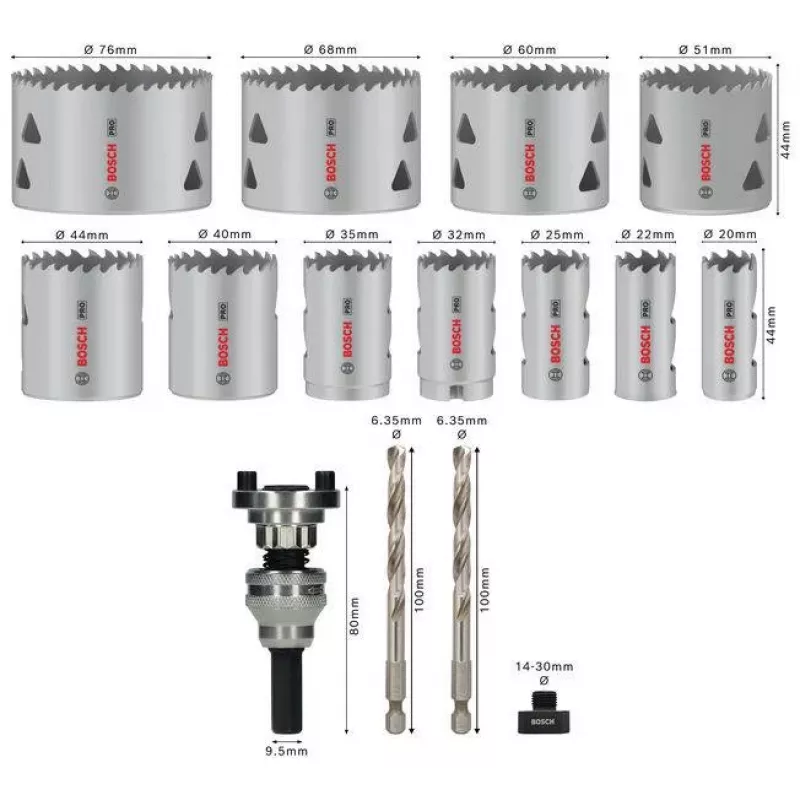 Bosch PRO Multi Material Q-Lock -reikäsahasarja 15 osaa 2608901549