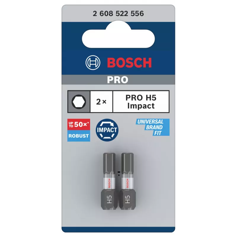 Bosch Professional Impact Control Hex -ruuvauskärki H5 2 osan sarja (2608522556)