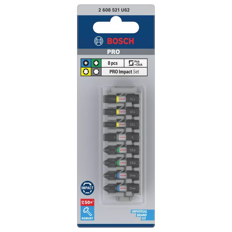 Bosch PRO Impact -ruuvauskärkisarja 8 osaa (2608521U62)