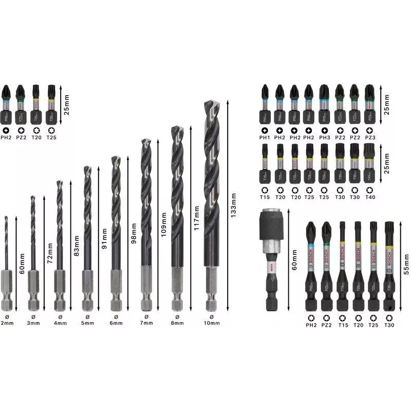 Bosch PRO iskuporaus- ja ruuvauskärkisarja 35 osaa (2608521U81)