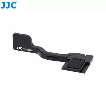 JJC TA-A6700 peukalotuki Sony A6700 kameralle – alumiiniseos, salamakengän kiinnitys, peukalotuki