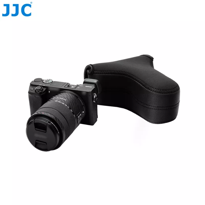 JJC OC-S3BK neopreenikamerakotelo DSLR/peilittömälle pitkällä objektiivilla, musta