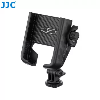JJC PM-CS1 adapteriteline 1/4 inch -kierteellä puhelimelle, älypuhelimelle, GoPro, standardi-ISO-kenkä, musta