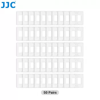 JJC SM-35x50 diakehys 35 mm filmille, 50x50 mm kehys, 36x24 mm kuvausaukko, ABS-muovi, koottava, 50 kpl