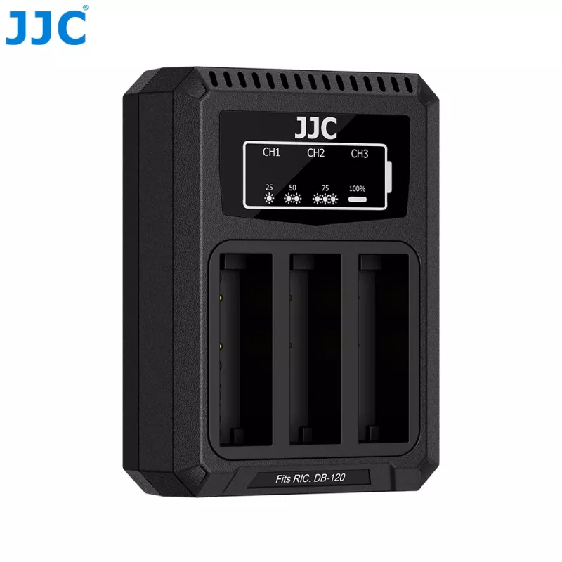 JJC Triple USB -akkulaturi Ricoh DB-120 (3 paikkaa) - DCH-DB120TC
