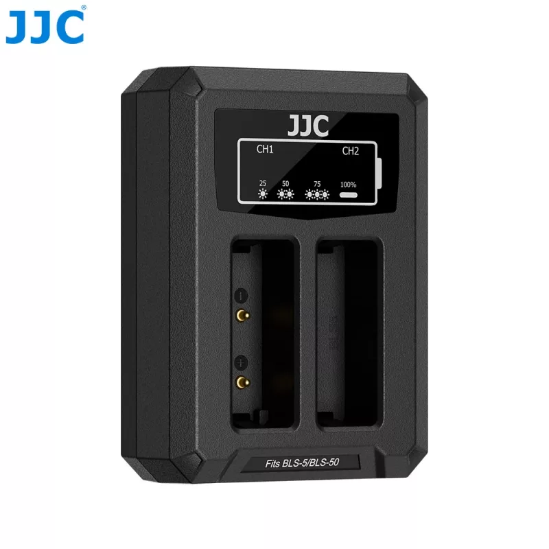 JJC Dual USB -laturi Olympus BLS-1 BLS-5 BLS-50 -akuille