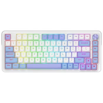 Redragon Ucal Max K673WBP-RGB-MAX Kolmitilainen mekaaninen näppäimistö 75% 82 näppäintä Hot-Swappable Gasket Mount PBT-näppäinhatut RGB valkoinen/musta/violetti