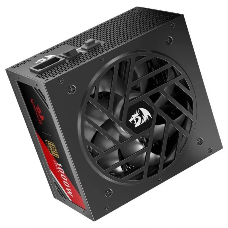 Redragon Master GC-MS03 1000W -virtalähde, 80 PLUS Standard, ATX, ei-modulaarinen, 120 mm tuuletin, musta