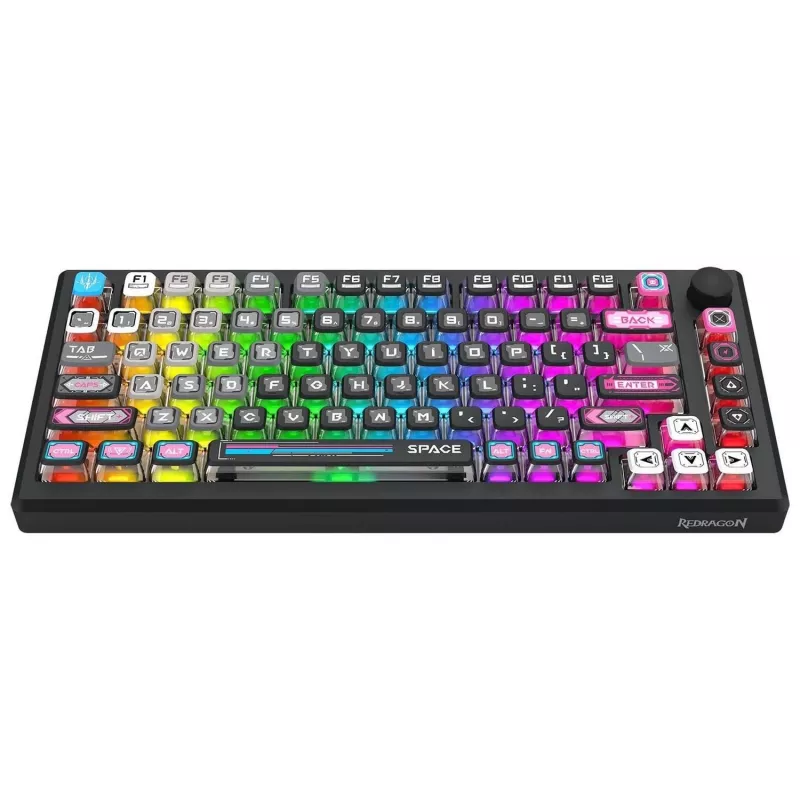 Redragon K732MC-RGB-PRO Uranus Pro 82 75 % -mekaaninen näppäimistö, Hot-Swappable, RGB, USB-C, musta