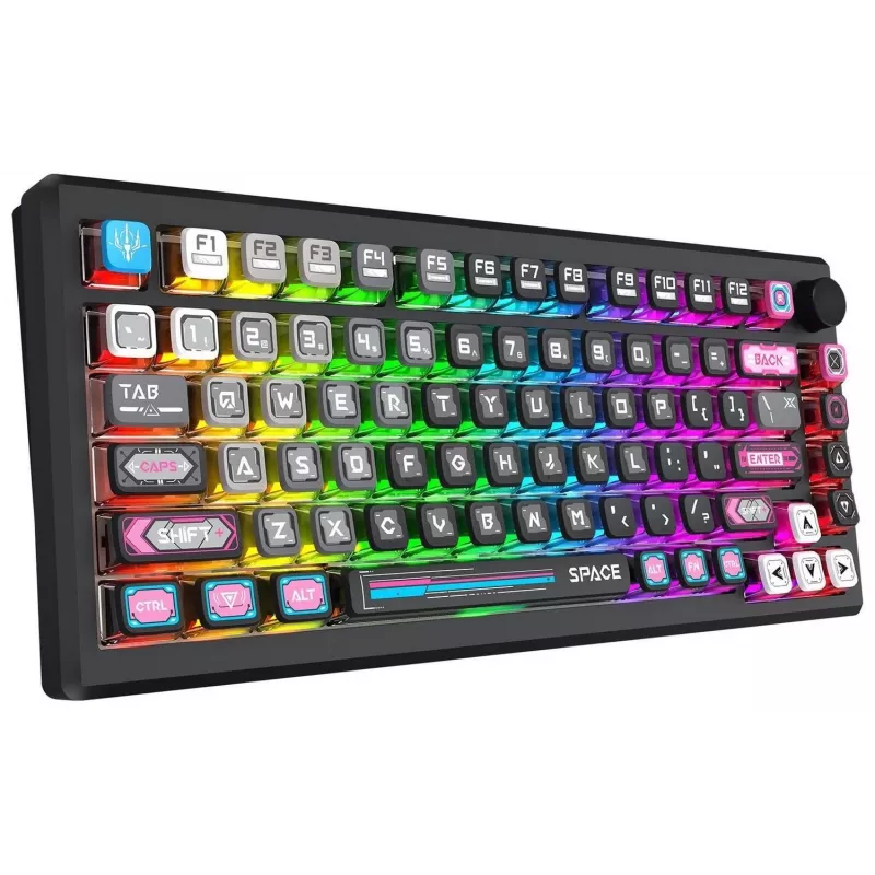 Redragon K732MC-RGB-PRO Uranus Pro 82 75 % -mekaaninen näppäimistö, Hot-Swappable, RGB, USB-C, musta
