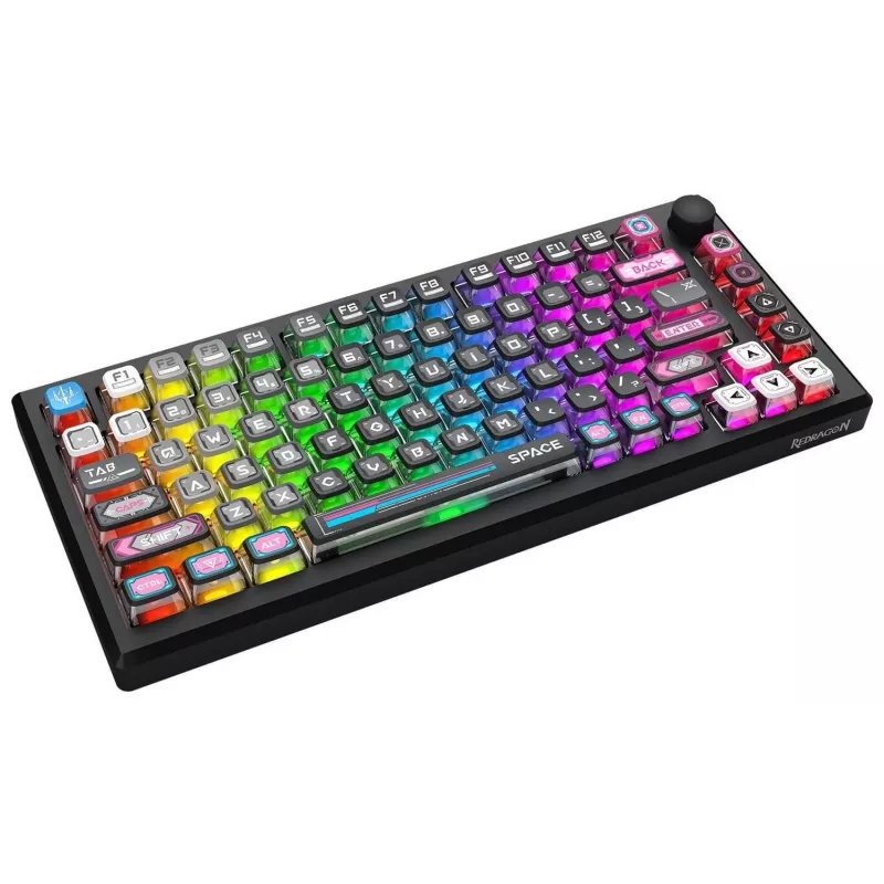 Redragon K732MC-RGB-PRO Uranus Pro 82 75 % -mekaaninen näppäimistö, Hot-Swappable, RGB, USB-C, musta