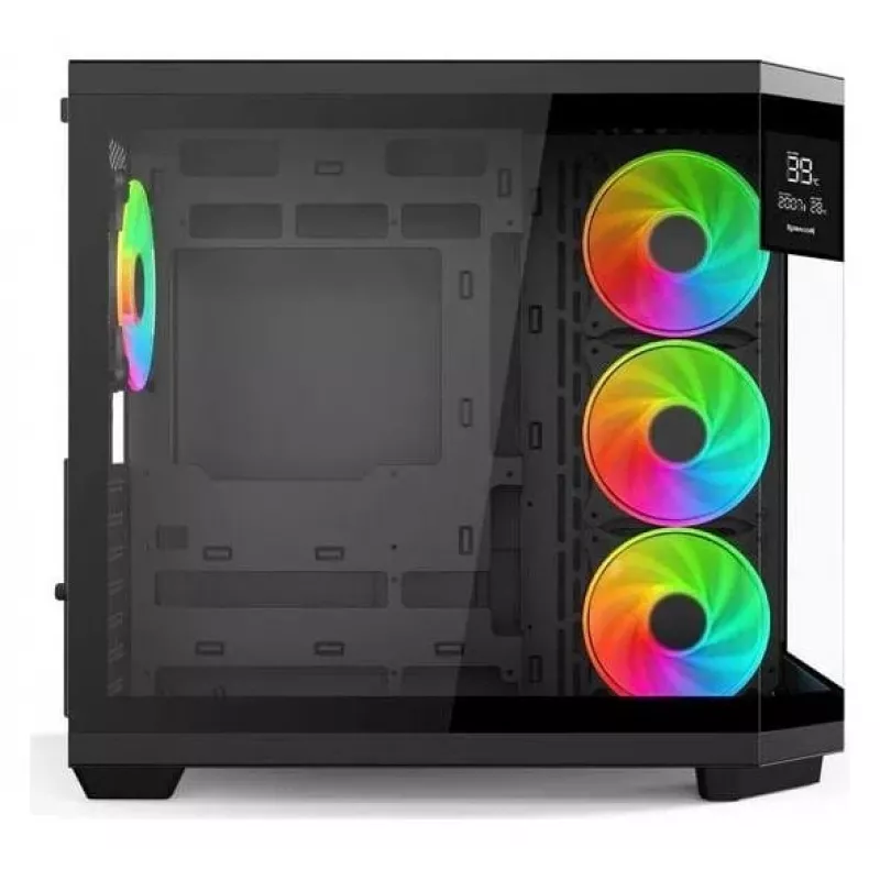 Redragon Vision ARGB GC-625-PRO Mid-Tower -pelikotelo, musta, karkaistu lasi, 4x120 mm ARGB-tuuletinta