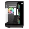 Redragon Vision ARGB GC-625-PRO Mid-Tower -pelikotelo, musta, karkaistu lasi, 4x120 mm ARGB-tuuletinta