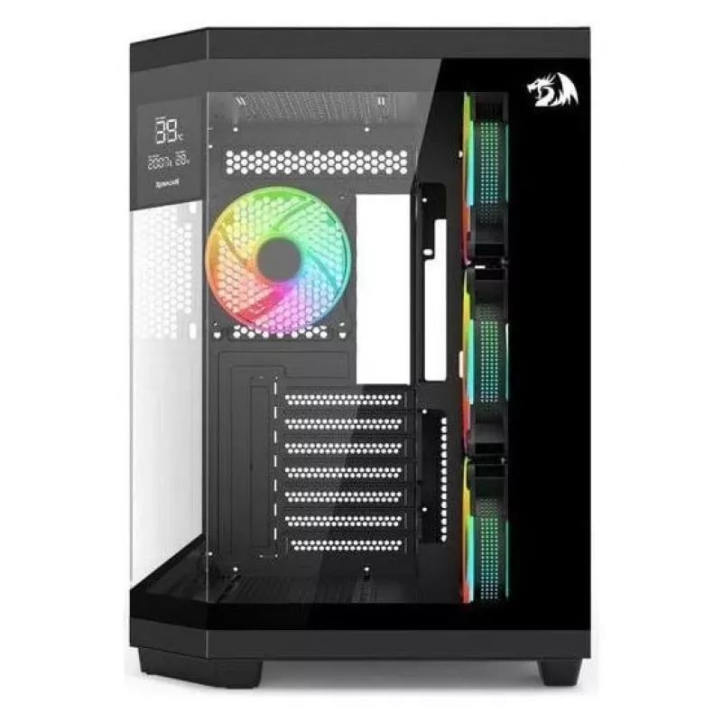 Redragon Vision ARGB GC-625-PRO Mid-Tower -pelikotelo, musta, karkaistu lasi, 4x120 mm ARGB-tuuletinta