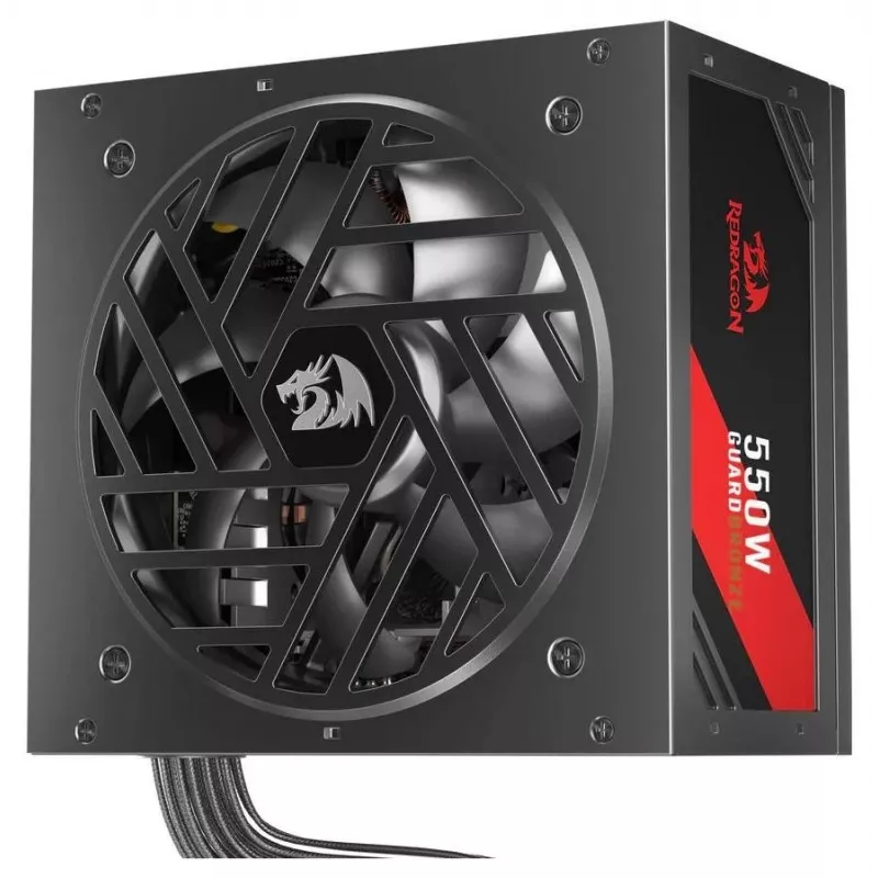 Redragon Guard GC-GU01 550W -virtalähde, 80 PLUS Standard, Active PFC, ei-modulaarinen, 120 mm tuuletin, musta