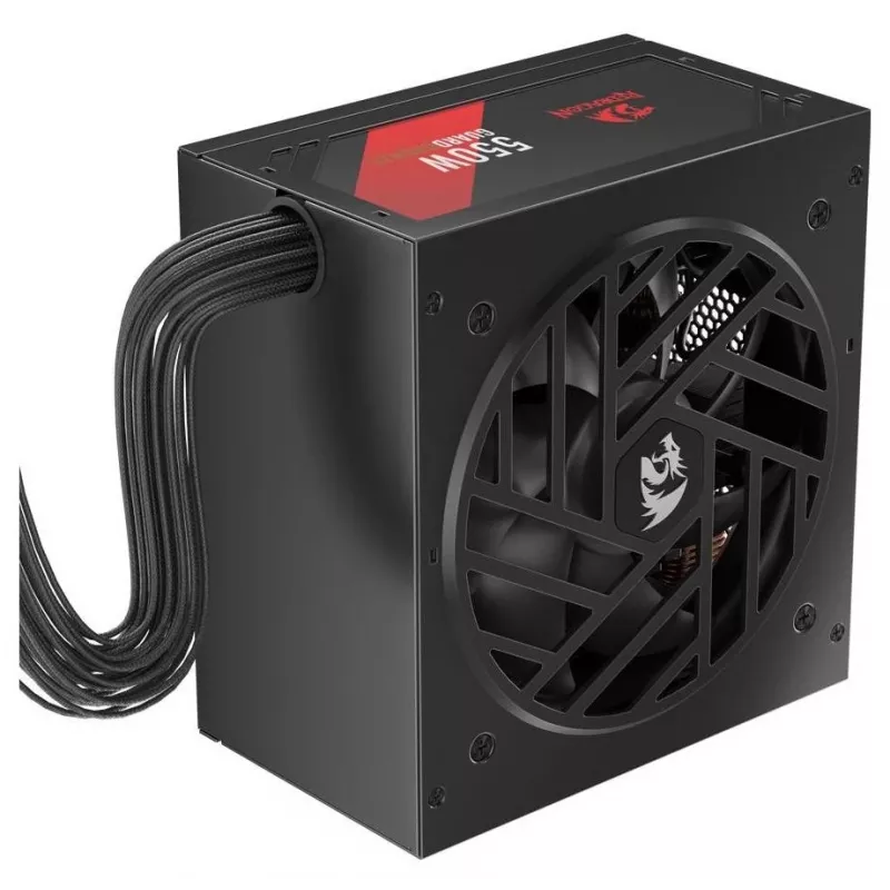 Redragon Guard GC-GU01 550W -virtalähde, 80 PLUS Standard, Active PFC, ei-modulaarinen, 120 mm tuuletin, musta