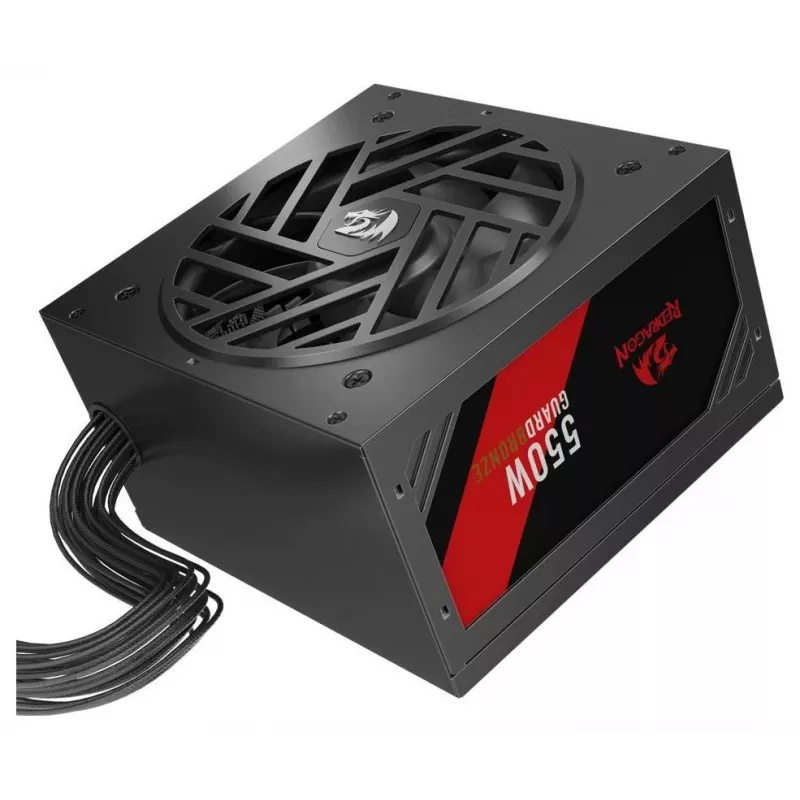 Redragon Guard GC-GU01 550W -virtalähde, 80 PLUS Standard, Active PFC, ei-modulaarinen, 120 mm tuuletin, musta