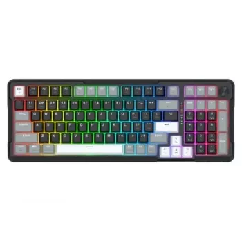 Redragon ARLOKKS QMK K742 75 % Tri-Mode -mekaaninen näppäimistö, Hot-Swappable, Gasket Mount, RGB, musta
