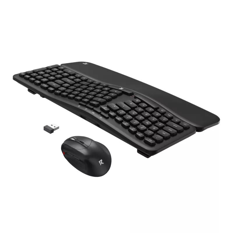Redragon BS-7162 MAX Langaton näppäimistö- ja pystyhiirisarja, 2,4 GHz, musta