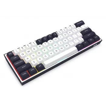 Redragon ALCOR QMK K717WB-RGB-PRO -mekaaninen näppäimistö, 75 % layout, Tri-Mode, Hot-Swappable, valkoinen/musta