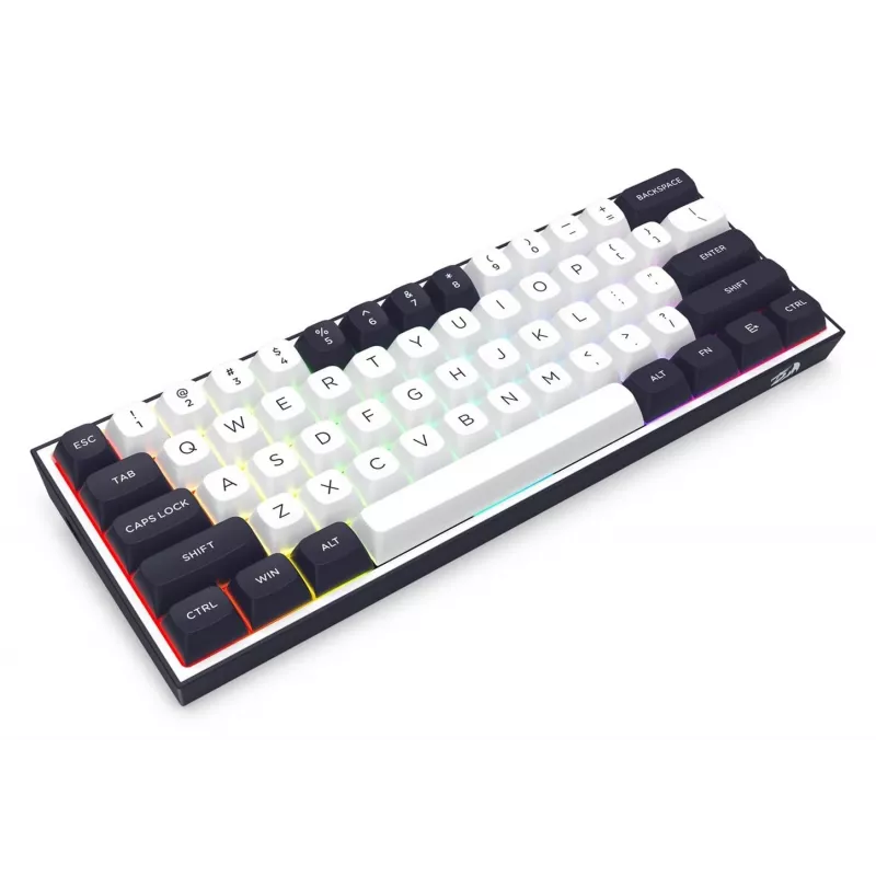 Redragon ALCOR QMK K717WB-RGB-PRO -mekaaninen näppäimistö, 75 % layout, Tri-Mode, Hot-Swappable, valkoinen/musta