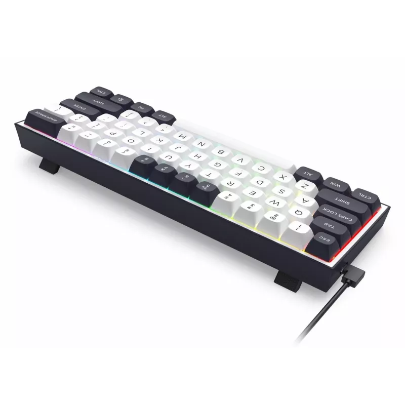 Redragon ALCOR QMK K717WB-RGB-PRO -mekaaninen näppäimistö, 75 % layout, Tri-Mode, Hot-Swappable, valkoinen/musta