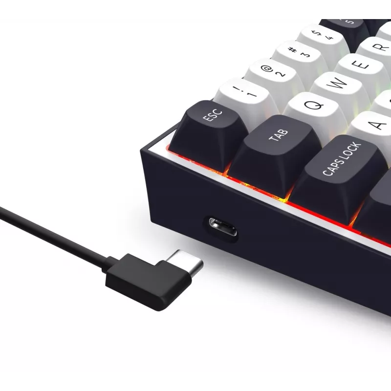 Redragon ALCOR QMK K717WB-RGB-PRO -mekaaninen näppäimistö, 75 % layout, Tri-Mode, Hot-Swappable, valkoinen/musta