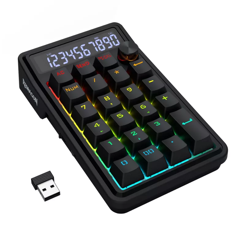 Redragon Cove K733-RGB-WL 60 % Tri-Mode -mekaaninen näppäimistö, Hot-Swappable, RGB, musta