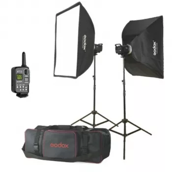 Godox M200-F studiovalaisinsarja 2x200Ws softboxien ja jalustojen kanssa
