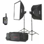 Godox M200-F studiovalaisinsarja 2x200Ws softboxien ja jalustojen kanssa