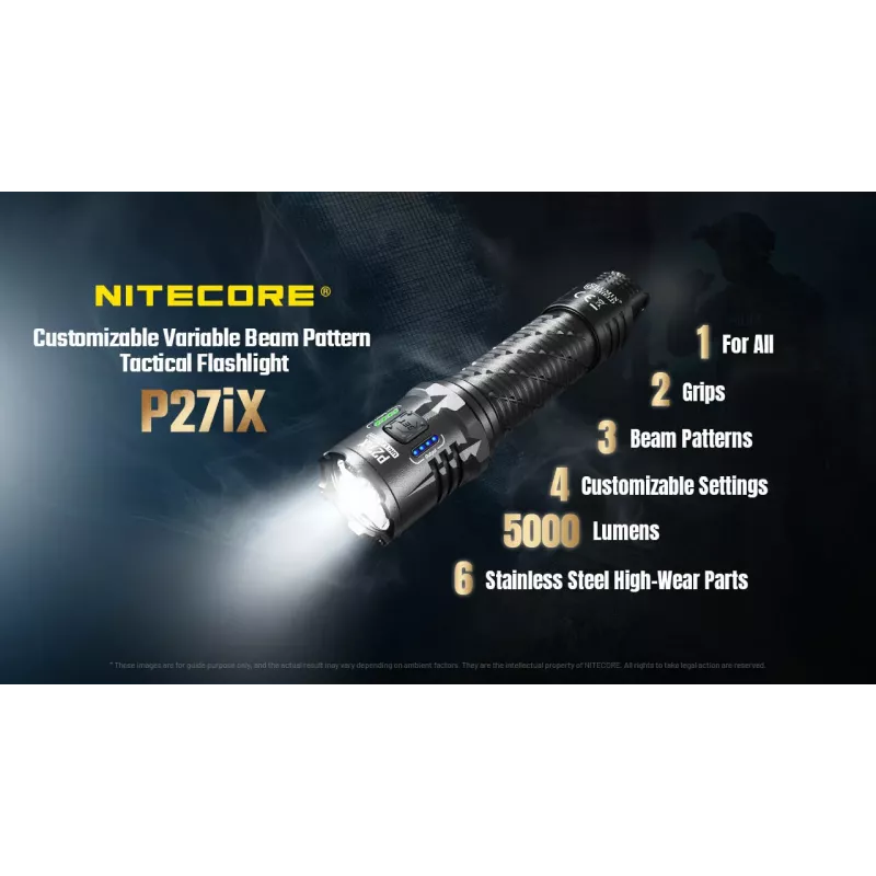 Nitecore P27iX 5000 lumenia taktinen taskulamppu