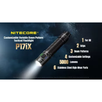 Nitecore P17iX taktinen taskulamppu 4000 lumenia USB-C ladattava