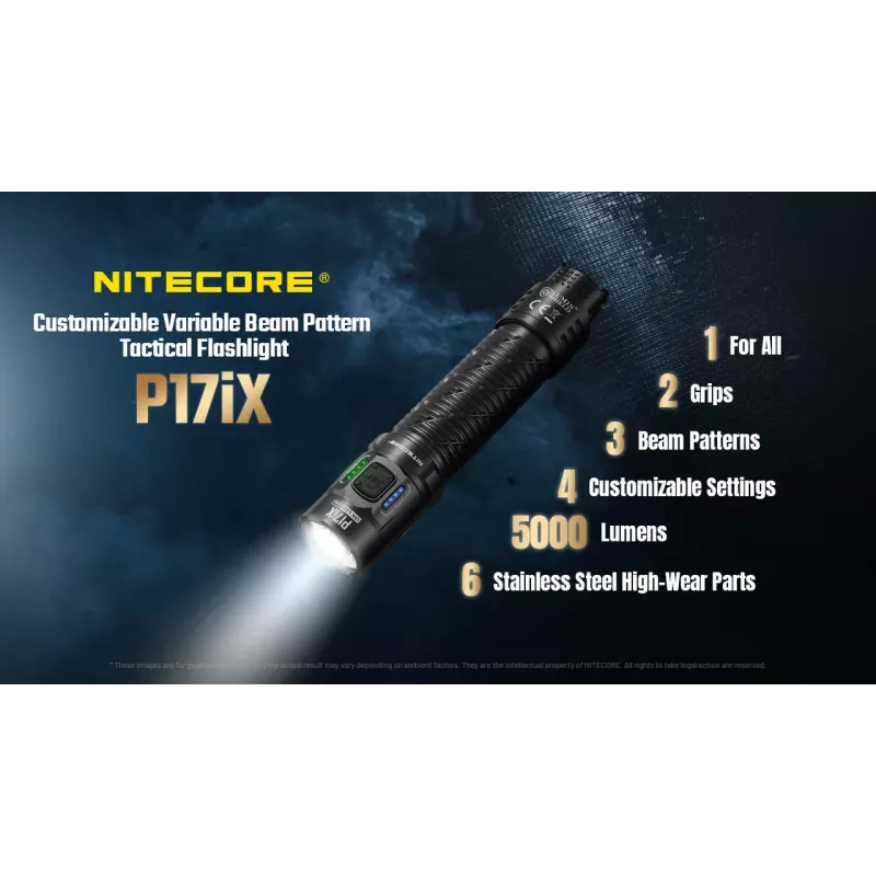 Nitecore P17iX taktinen taskulamppu 4000 lumenia USB-C ladattava