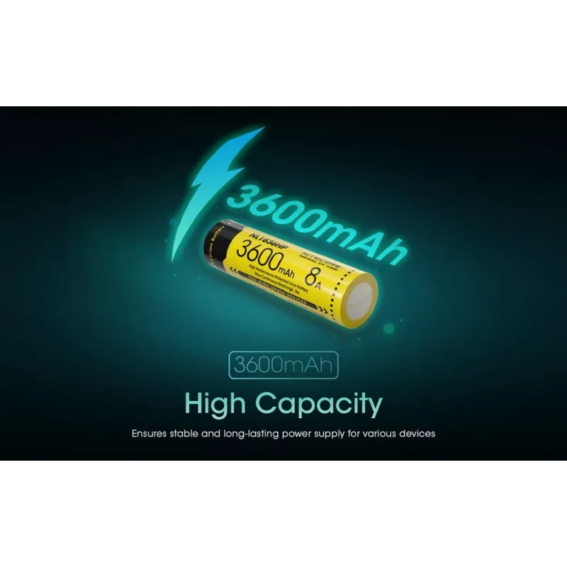 Nitecore NL1836HP 3600mAh 18650 Li-ion Button Top akku