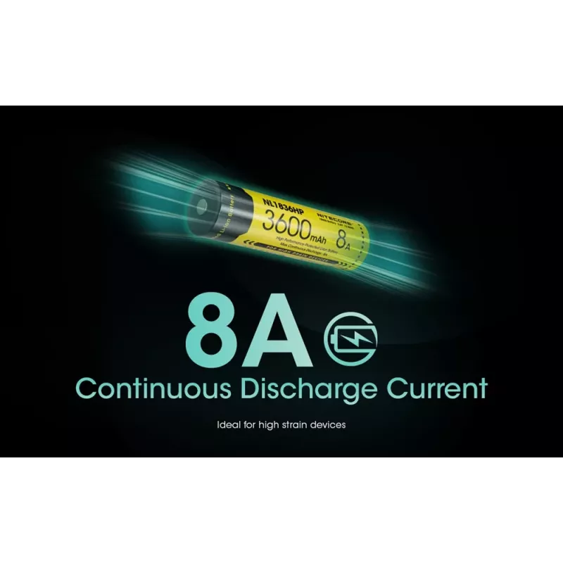 Nitecore NL1836HP 3600mAh 18650 Li-ion Button Top akku