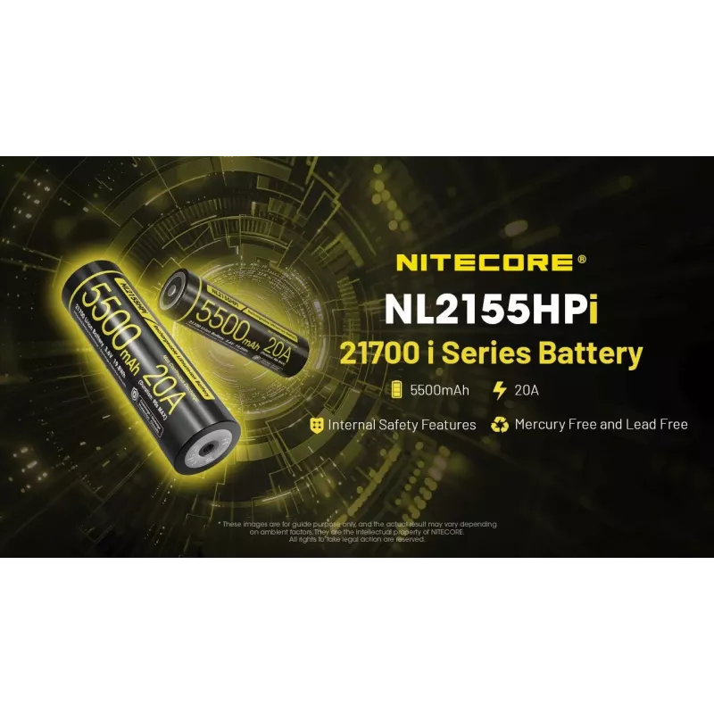 Nitecore 21700 Li-ion akku 5500mAh 20A 3,6V Button Top