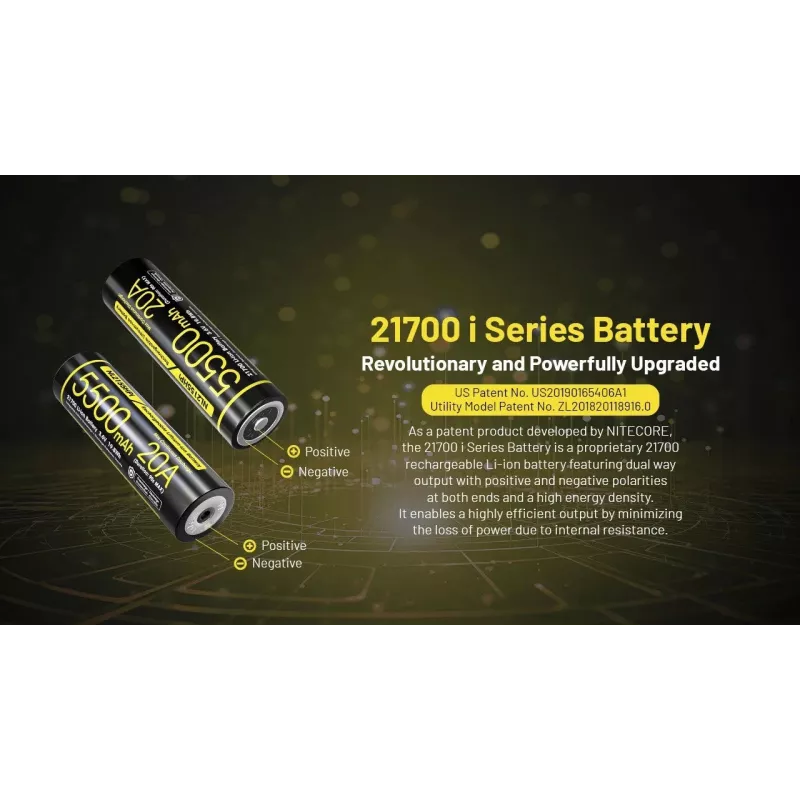 Nitecore 21700 Li-ion akku 5500mAh 20A 3,6V Button Top
