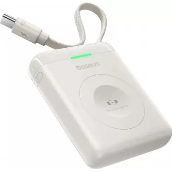 Baseus EnerFill FW11 5W varavirtalähde Apple Watchille integroidulla kaapelilla - valkoinen