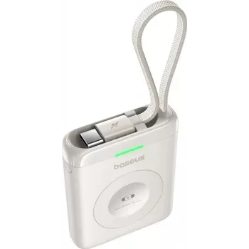 Baseus EnerFill FW11 5W varavirtalähde Apple Watchille integroidulla kaapelilla - valkoinen