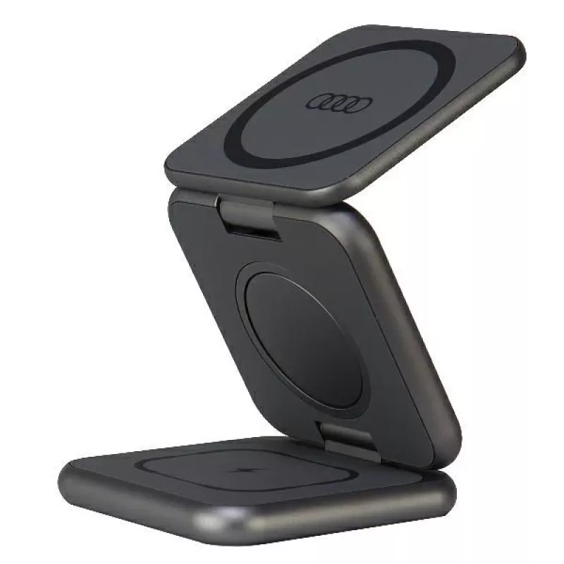 Audi Foldable 3-in-1 langaton latausasema harmaa Big Logo AU-MWC3IN1-GT/D1-GY