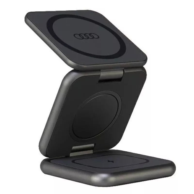 Audi Foldable 3-in-1 langaton latausasema harmaa Big Logo AU-MWC3IN1-GT/D1-GY