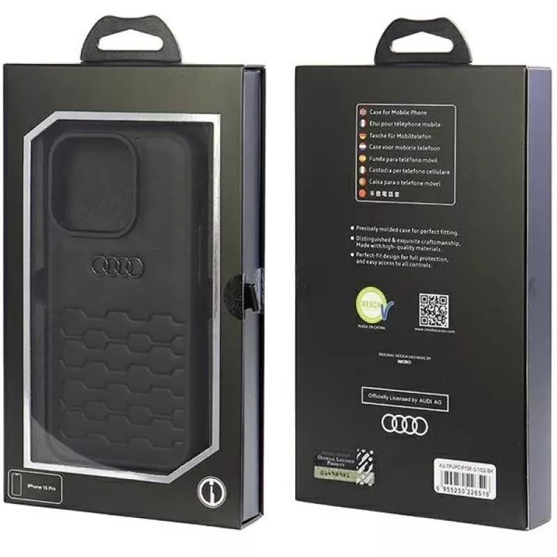 Audi GT keinonahkainen kova kotelo iPhone 15 Pro -puhelimelle (6,1