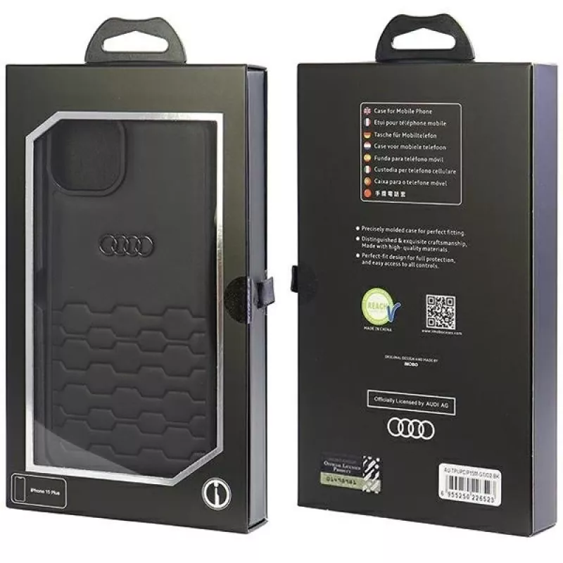 Audi GT keinonahkainen kova kotelo iPhone 15 Plus / 14 Plus -puhelimelle 6,7