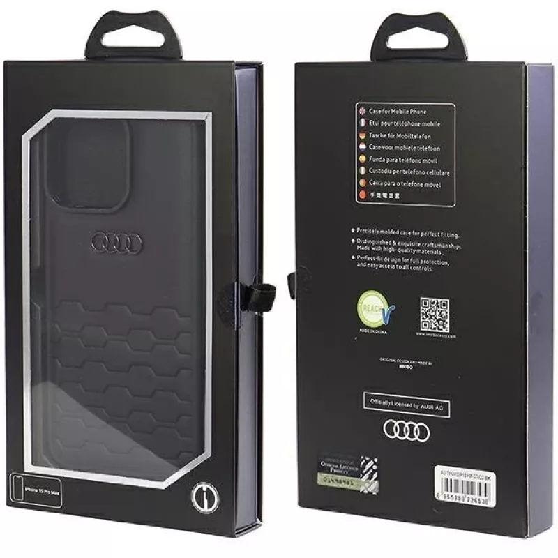 Audi GT keinonahkainen kova kotelo Apple iPhone 15 Pro Max -puhelimelle 6,7